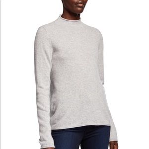 Neiman Marcus Light Grey Mock Turtleneck Sweater